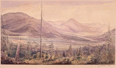 Mooyie River Valley from Monument W. side river looking E. along the 49th parallel