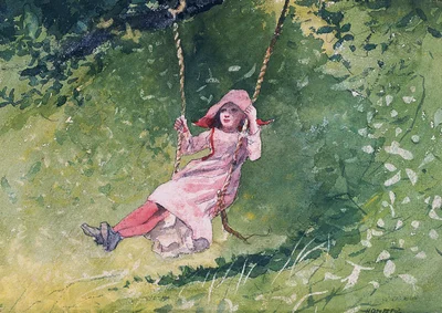 Niña en un columpio