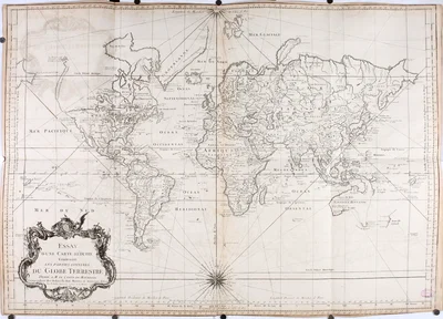 Essay d'une carte réduite contenant les parties connues du globe terrestre