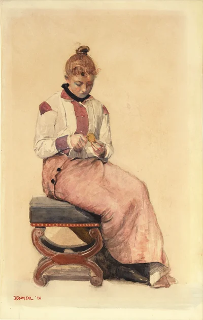 Girl Peeling a Lemon