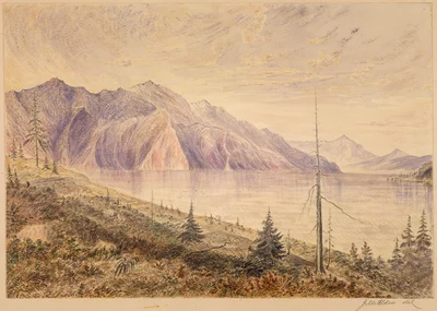 Kellispelm Lake from Yellow Bluff Island, looking S.E. toward the S. extremity of the Lake