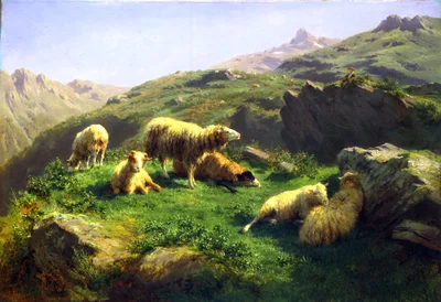 Grazing Sheep in the Pyrenees