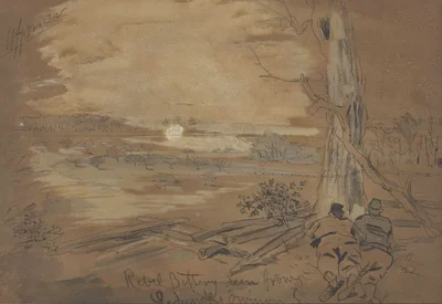 Rebel Battery Seen from Sedgwick's Division