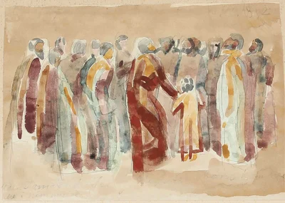 Jesus and the disciples with a child