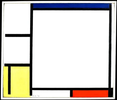 Composition with Blue, Red, Yellow, and Black