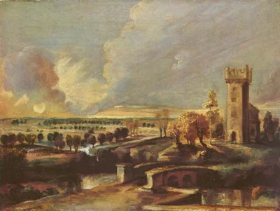 Landschaft mit Schloss Steen