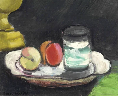 Still Life with Peaches and a Glass