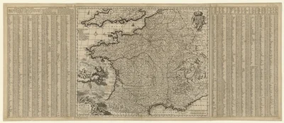 Galliae seu Franciae tabula qua omnes provinciae, viae angiariae et aliae res notatu dignae