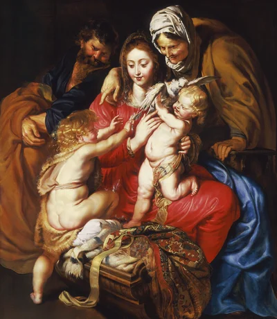 La Sainte Famille avec sainte Élisabeth, saint Jean et une colombe