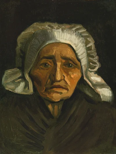 Head of an Old Peasant Woman with White Cap