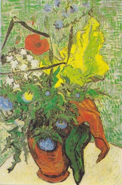 Wild Flowers and Thistles in a Vase