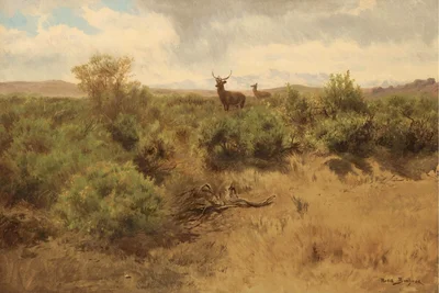 Stag and Doe in a Landscape