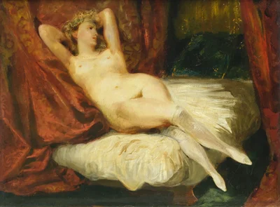 Study of a Reclining Female Nude (The Woman with White Stockings)