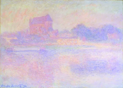 Monet - L'église de Vernon, brouillard