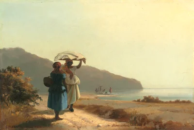 Two Women Chatting by the Sea, St. Thomas