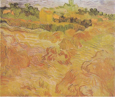Wheat Fields with Auvers in the Background