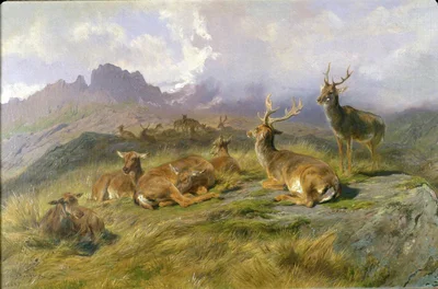 Landscape with Deer