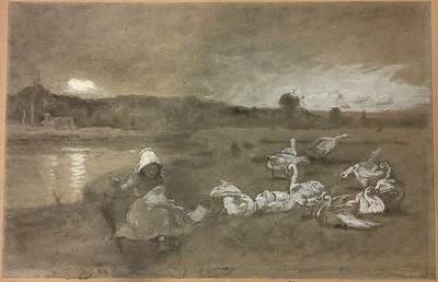 Girl and Geese