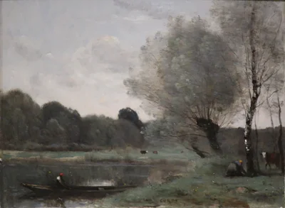 Memory of Ville-d'Avray. Willows and birches