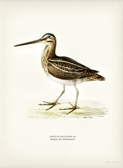 Common Snipe (Capella Gallinago)