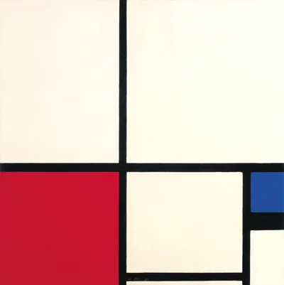 Composition in Colours / Composition No. I with Red and Blue