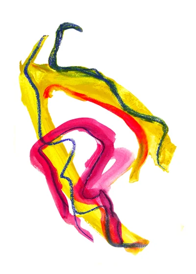 Abstract gouache painting