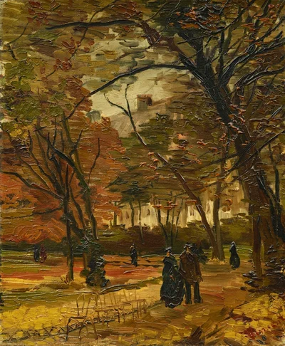 Bois de Boulogne with People Walking
