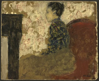Woman Sitting by the Fireside