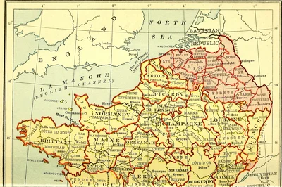 Map of France: The French Departments Under the First Empire