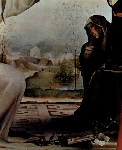 Saint Catherineof Sienareceivingthestigmatabetween Saints Benedictand Jerome(detail)