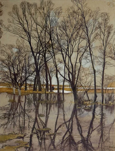 Ust Krestishche. Spring. Flood