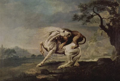 Lion Attacking a Horse