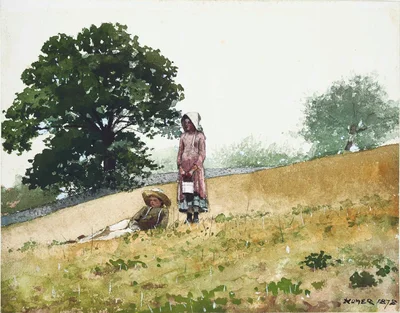 Boy and Girl on a Hillside
