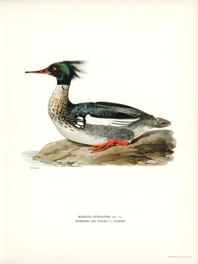 Red-breasted Merganser (Mergus serrator), Male in Breeding Plumage