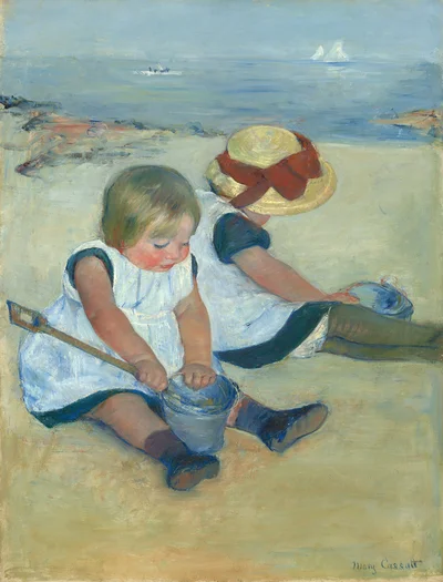 Children Playing on the Beach
