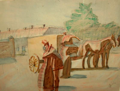 H.C. Andersen's Farewell to His Mother at St. Jørgen's Gate in Odense