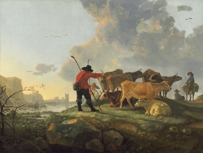 Herdsmen Tending Cattle
