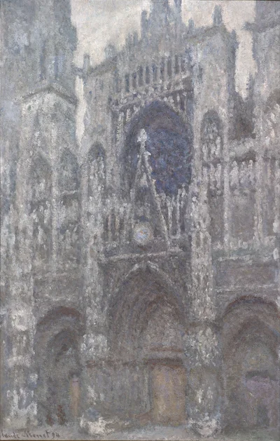 Rouen Cathedral, Portal, Cloudy Weather