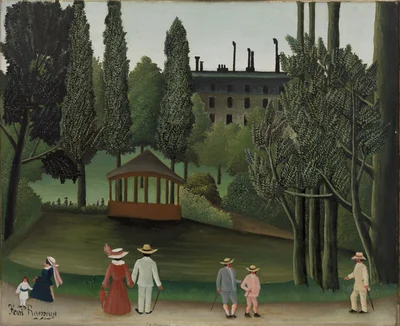 Ansicht des Parc Montsouris, der Kiosk