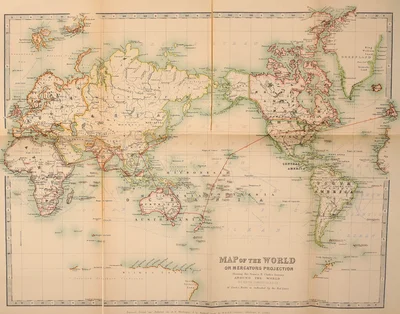 Map of the World on Mercators Projection