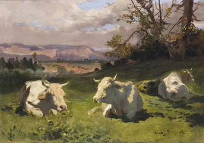 Blonde d'Aquitaine resting