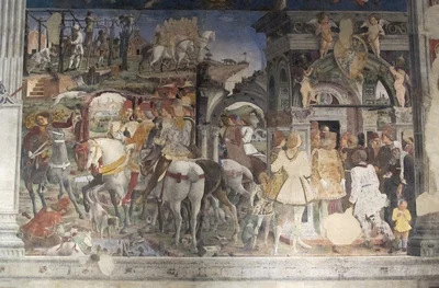 Allegoryof March–Triumphof Minervaand Signof Aries.Frescosin Palazzo Schifanoia(detail)