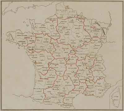 Map of France by Regions, Vidal-Lablache