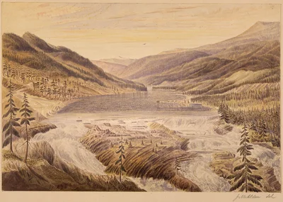 Falls of the Kootenay (ak. Kaph-Kleh) from near the trail
