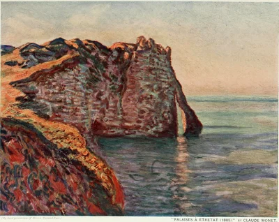 Falaises à Étretat by Claude Monet, 1885