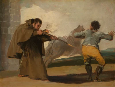 Friar Pedro Shoots El Maragato as His Horse Runs Off
