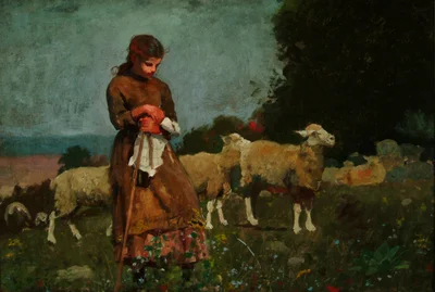 Bergère et moutons