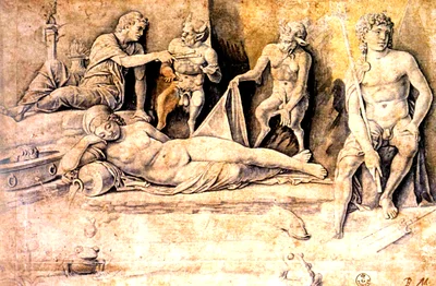 Mythological Scene: Metamorphoses of Amymone