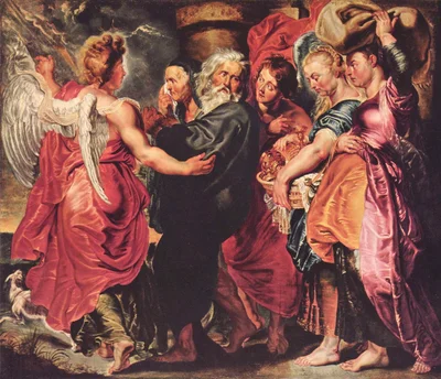 Lot und seine Familie bei der Flucht aus Sodom